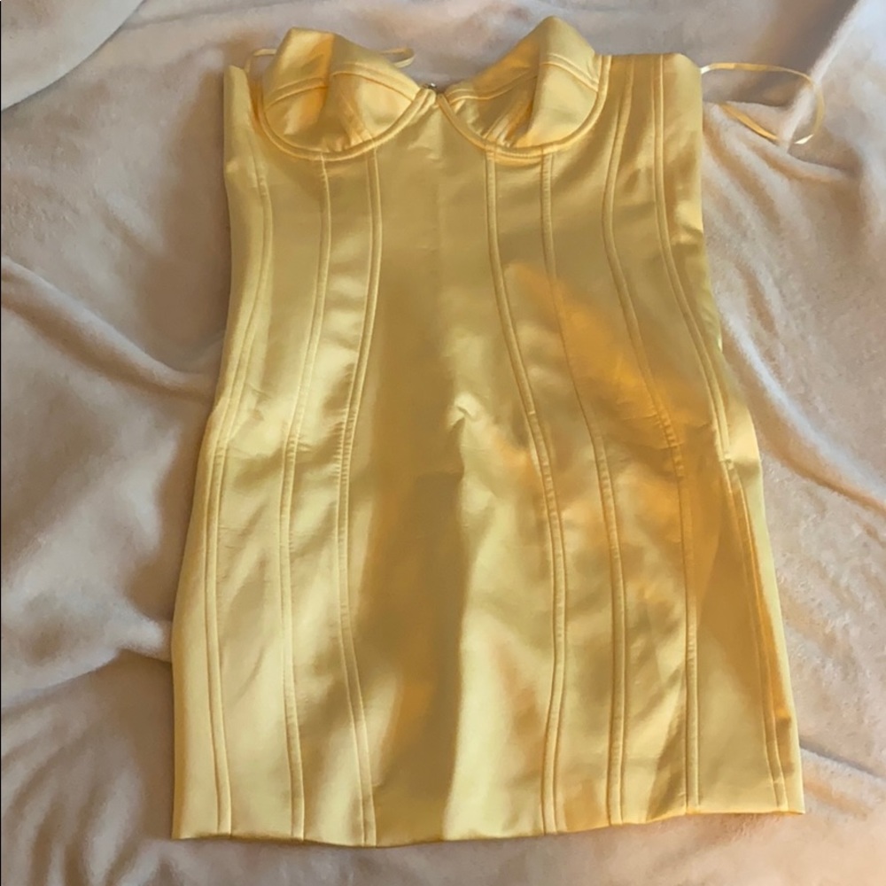 Yellow bustier dress